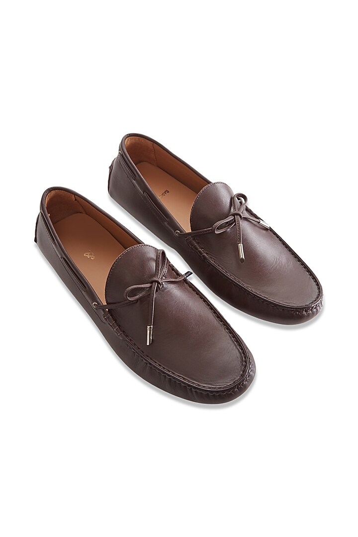 Brown Nappa Leather Shoes by Baron&Bay at Pernia's Pop Up Shop