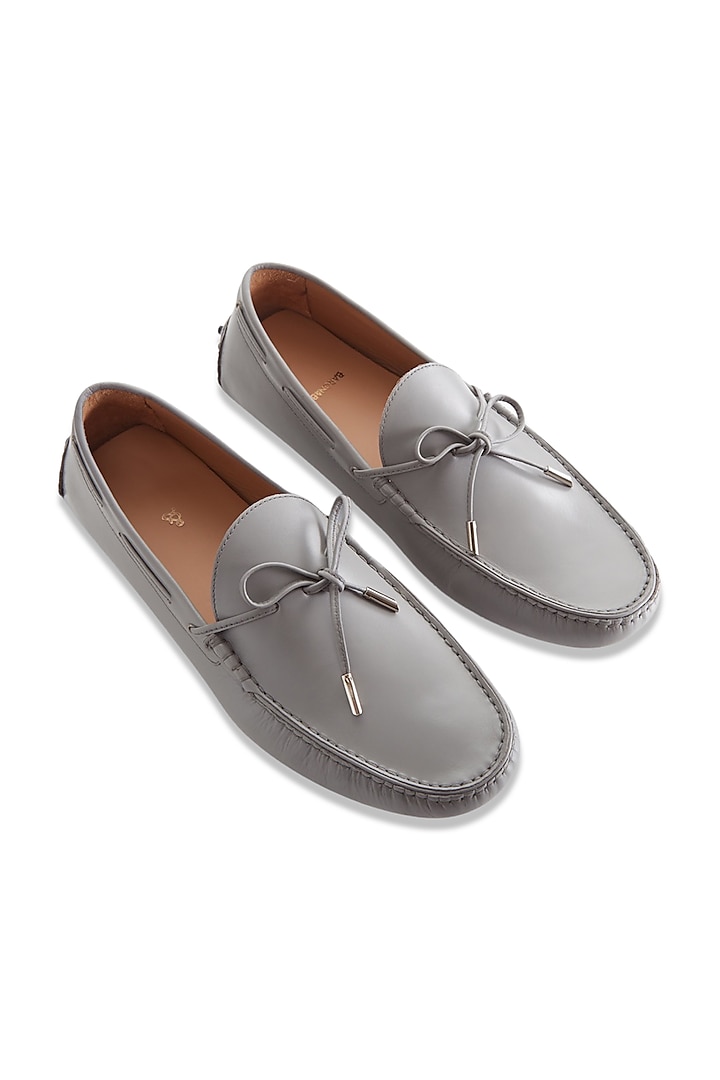 Grey Nappa Leather Shoes by Baron&Bay