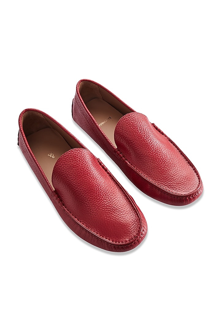 Red Milled Leather Shoes by Baron&Bay