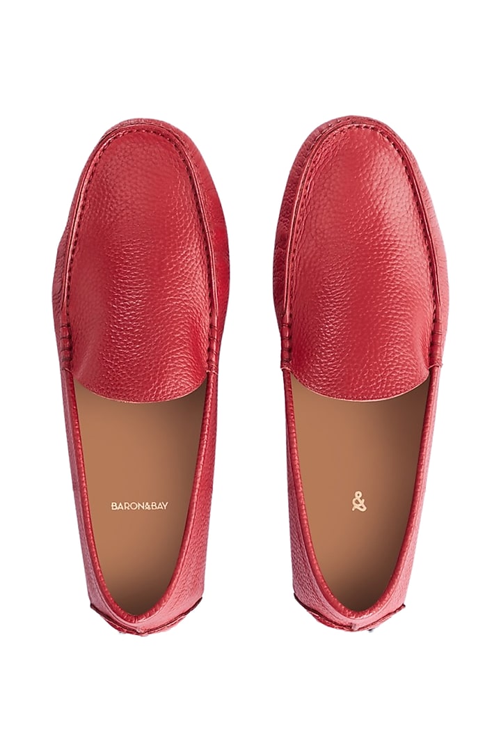 Red Milled Leather Shoes by Baron&Bay at Pernia's Pop Up Shop