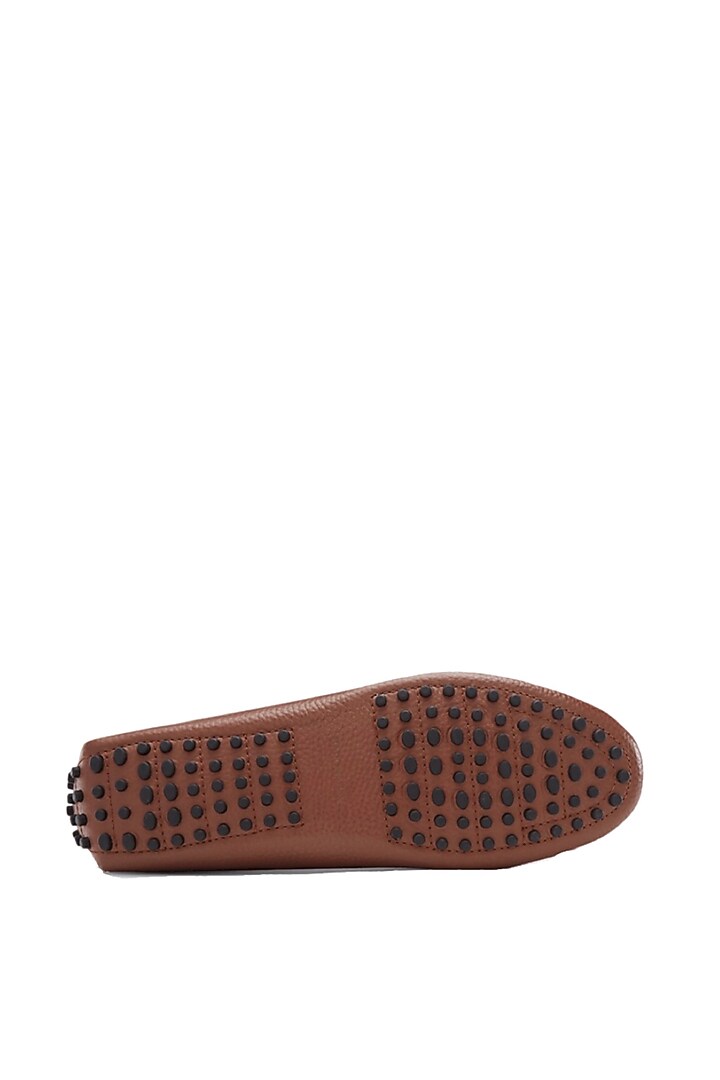 Tan Milled Leather Shoes by Baron&Bay at Pernia's Pop Up Shop