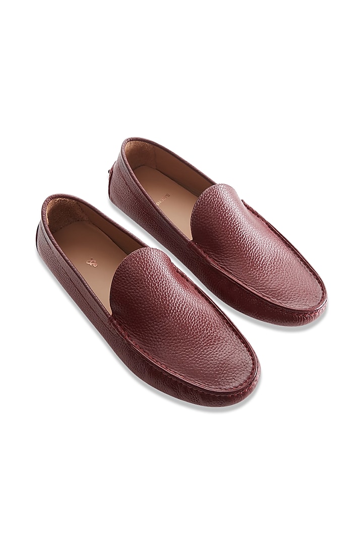 Burgundy Milled Leather Shoes by Baron&Bay