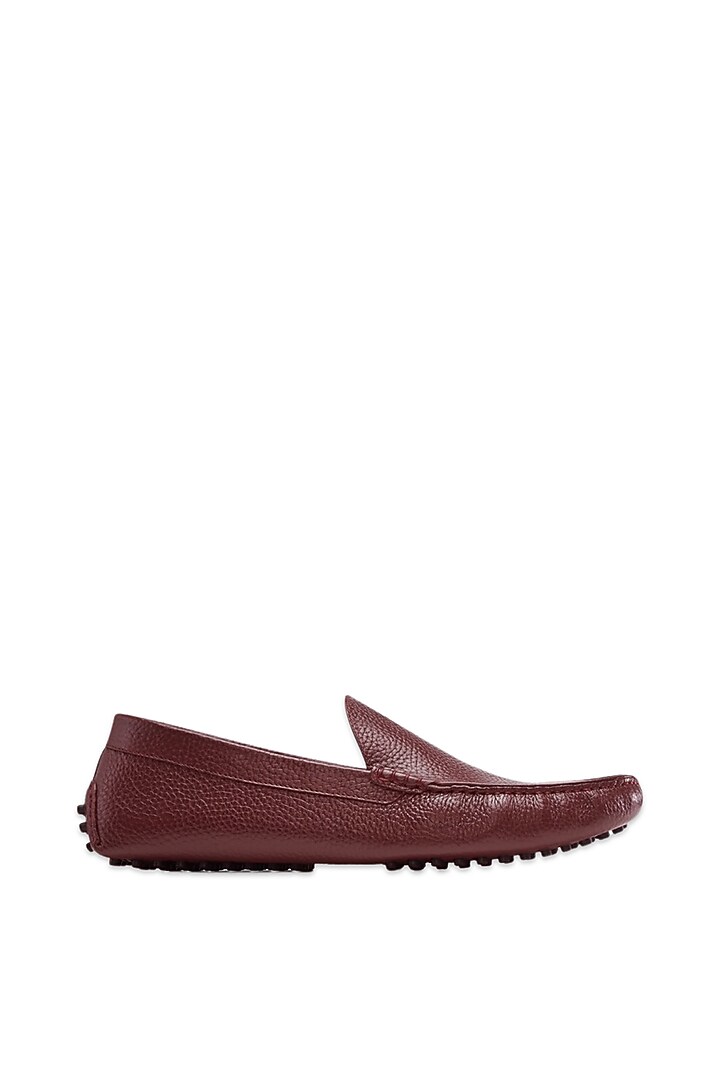 Burgundy Milled Leather Shoes by Baron&Bay at Pernia's Pop Up Shop