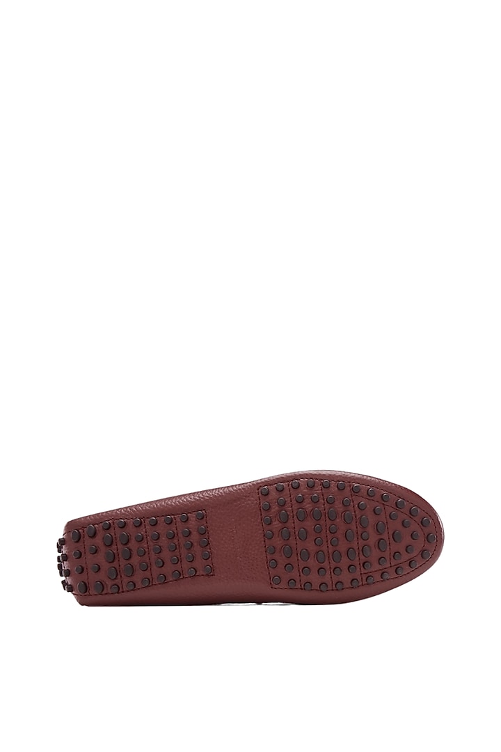 Burgundy Milled Leather Shoes by Baron&Bay at Pernia's Pop Up Shop