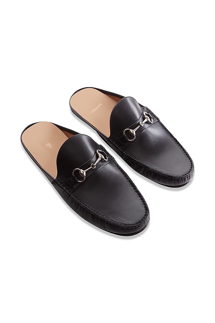 Black Mules In Nappa Leather by Baron&Bay