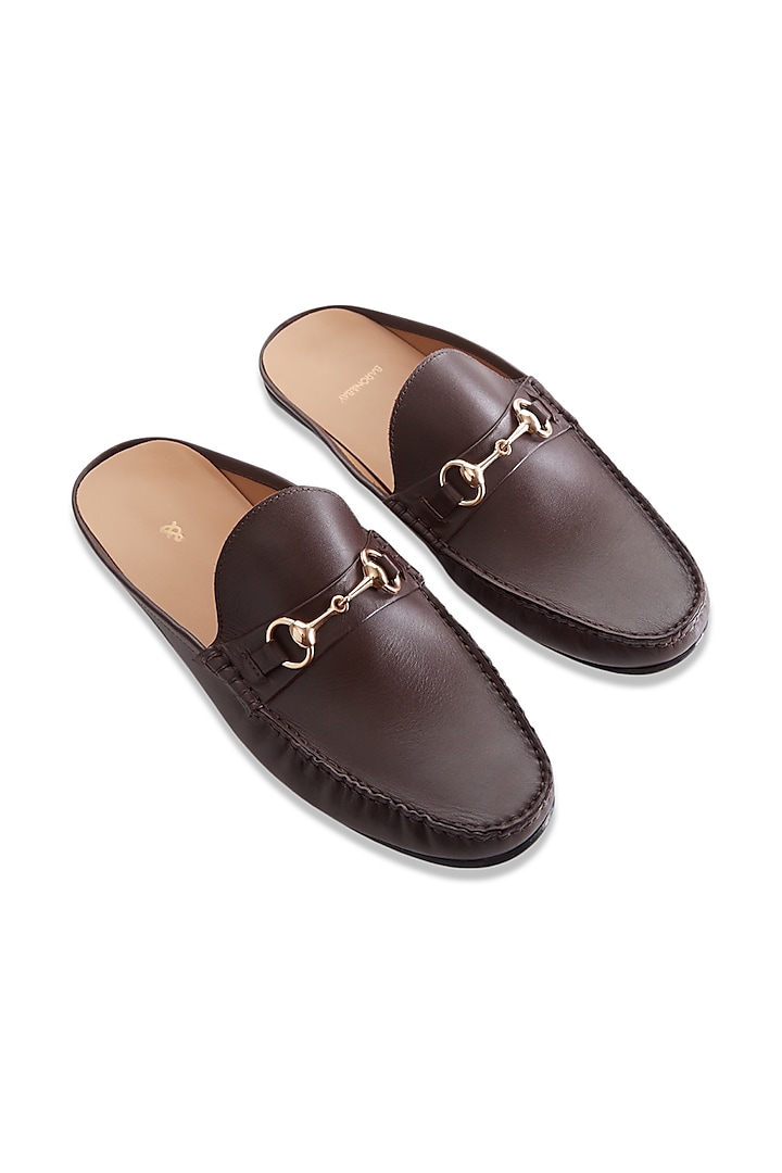 Brown Mules In Nappa Leather by Baron&Bay