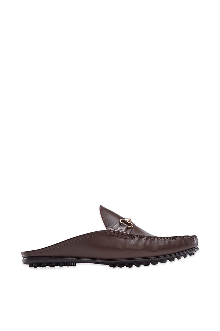 Brown Mules In Nappa Leather by Baron&Bay at Pernia's Pop Up Shop