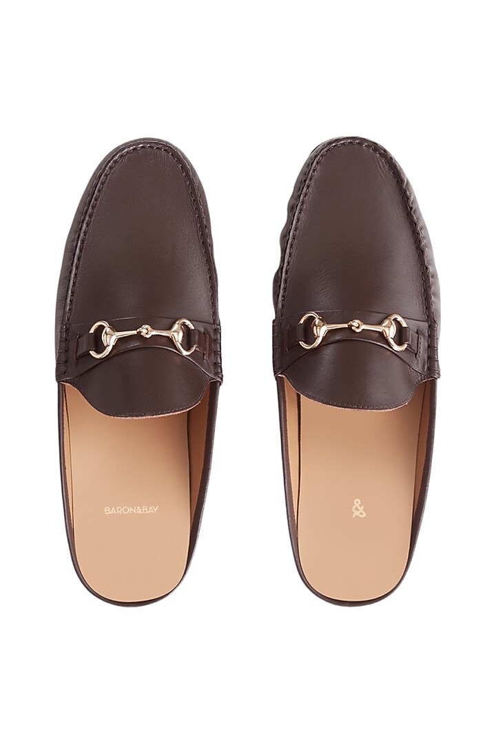 Brown Mules In Nappa Leather by Baron&Bay at Pernia's Pop Up Shop