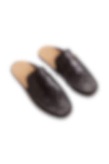 Black Woven Mules In Nappa Leather by Baron&Bay