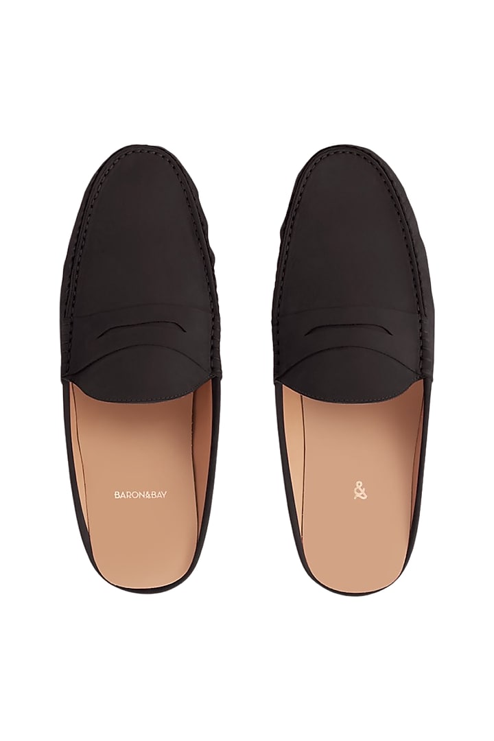 Black Penny Mules In Nappa Leather by Baron&Bay at Pernia's Pop Up Shop