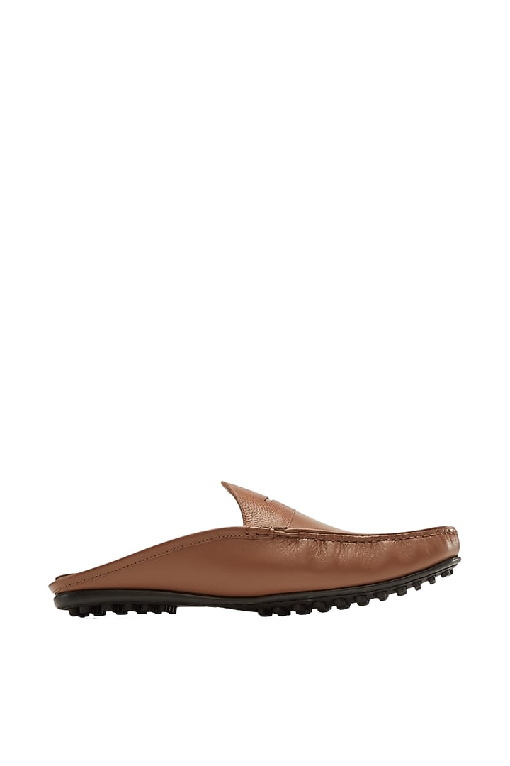 Tan Penny Mules In Nappa Leather by Baron&Bay at Pernia's Pop Up Shop