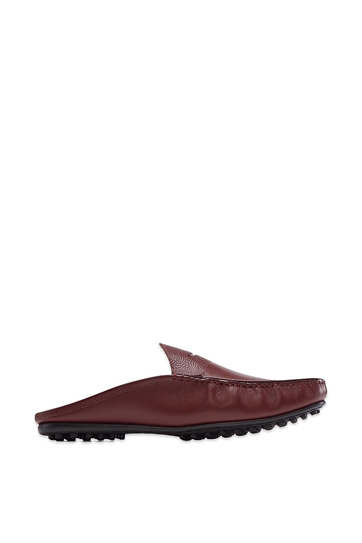 Burgundy Penny Mules In Nappa Leather by Baron&Bay at Pernia's Pop Up Shop