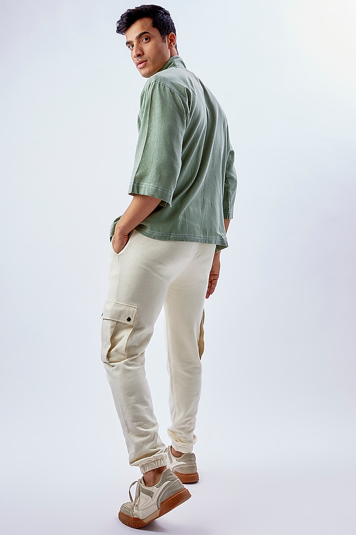 Green Cotton Summer Shirt by BACK ALLEY BODEGA at Pernia's Pop Up Shop