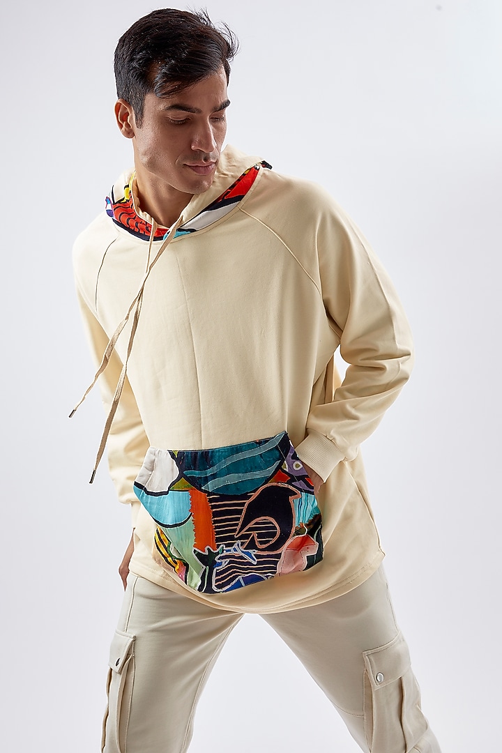 Multi-Colored Cotton Printed Hoodie by BACK ALLEY BODEGA at Pernia's Pop Up Shop