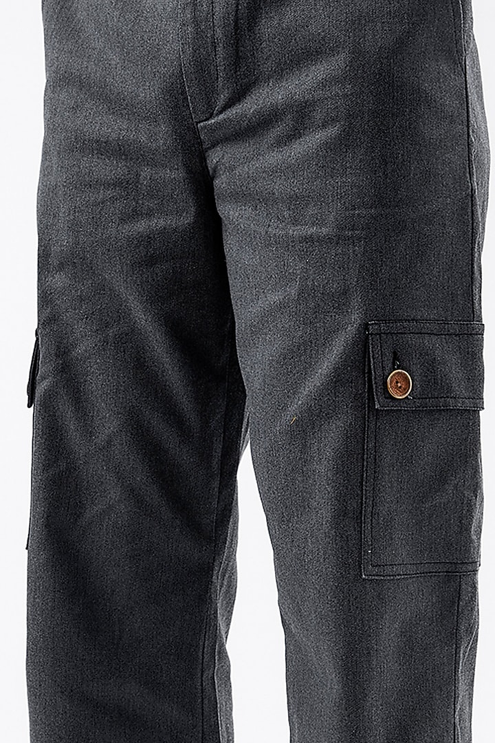 Grey Tencel Cotton Pants by BACK ALLEY BODEGA at Pernia's Pop Up Shop
