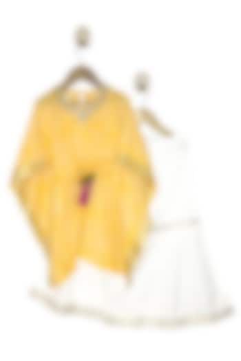 White Pure Cotton Gota Work Sharara Set For Girls by Baby Wagon at Pernia's Pop Up Shop