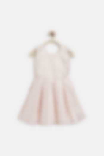 White Satin Printed Midi Dress For Girls by Baby Zi at Pernia's Pop Up Shop