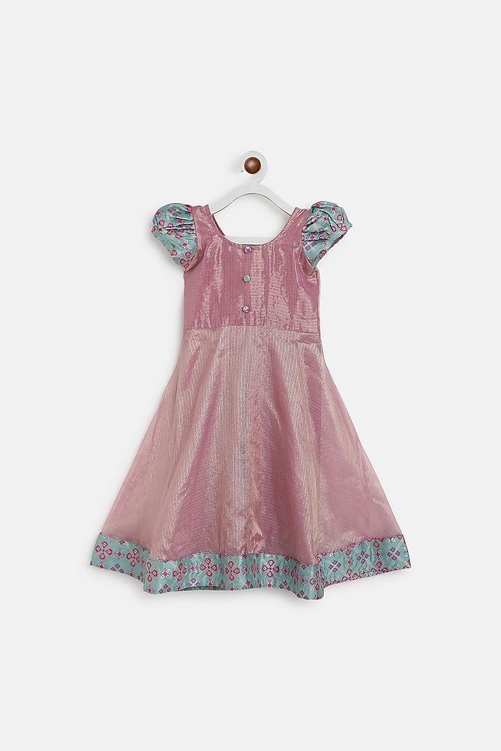 Lavender Kota Tissue Dress For Girls by Baby Zi at Pernia's Pop Up Shop