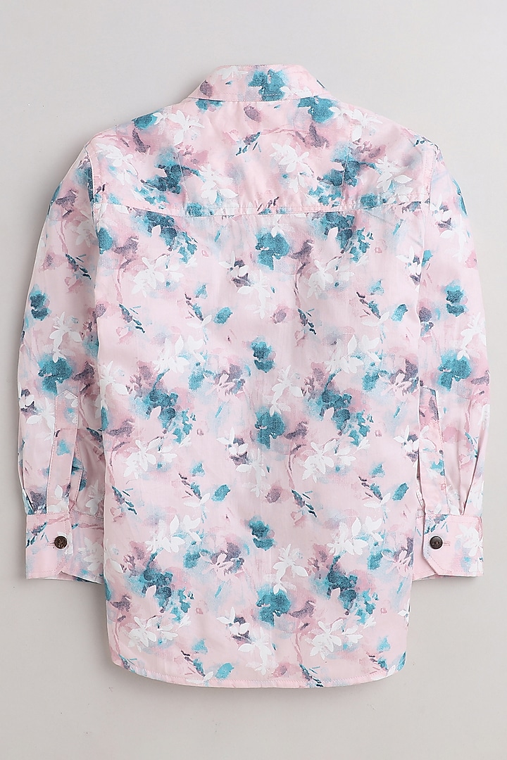 Pink Printed Shirt For Boys by Baatcheet at Pernia's Pop Up Shop