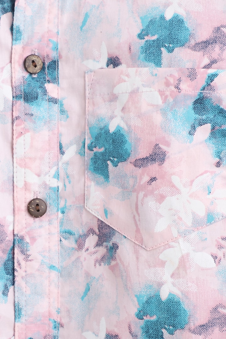 Pink Printed Shirt For Boys by Baatcheet at Pernia's Pop Up Shop