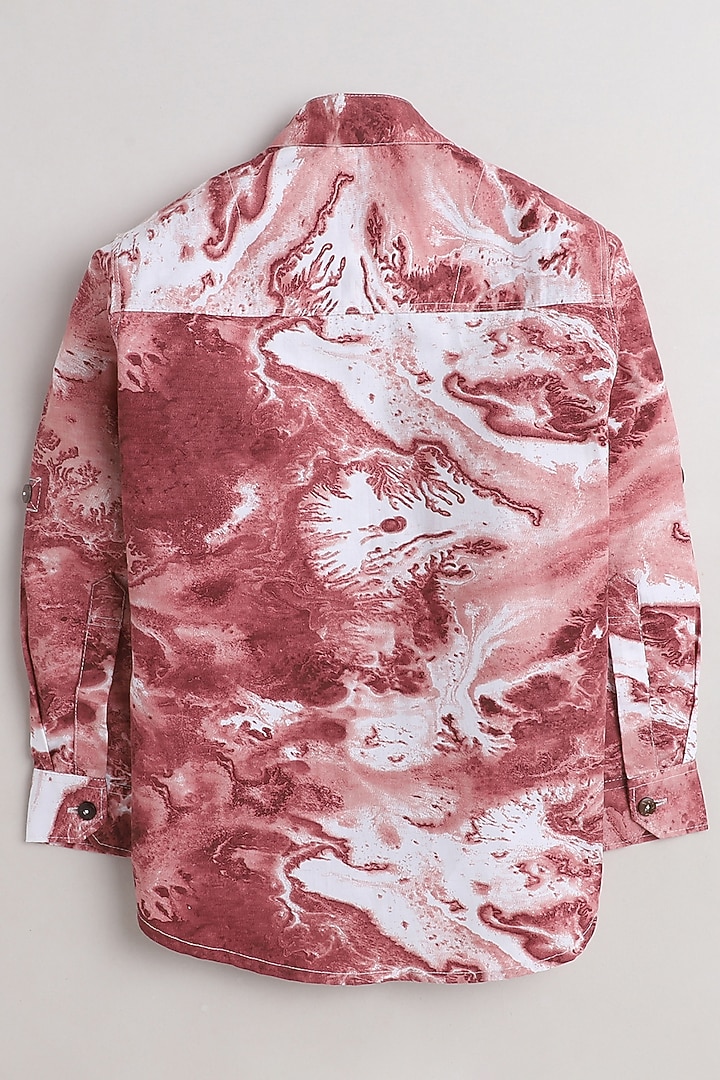 Rust Printed Shirt For Boys by Baatcheet at Pernia's Pop Up Shop