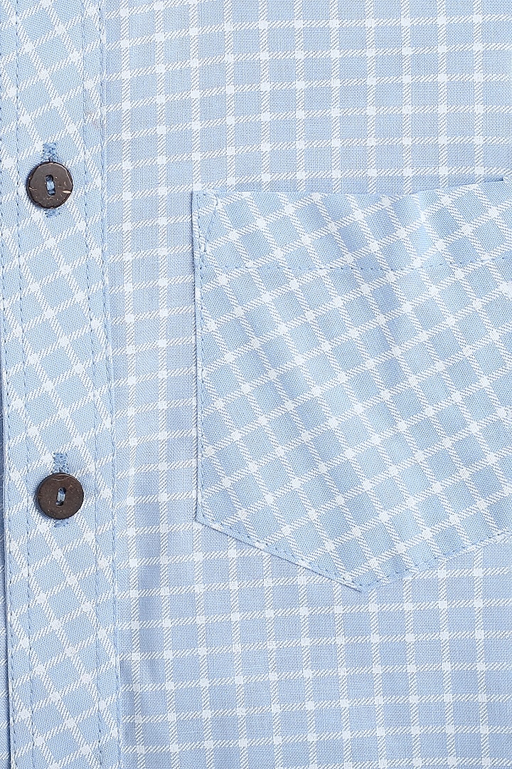 Sky Blue Printed Shirt For Boys by Baatcheet at Pernia's Pop Up Shop