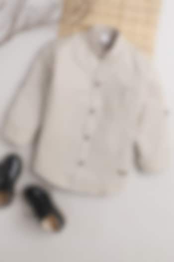 Beige Printed Shirt For Boys by Baatcheet
