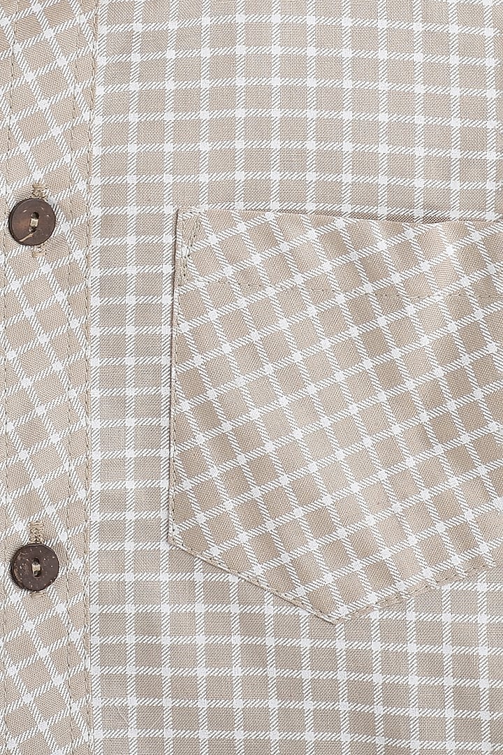 Beige Printed Shirt For Boys by Baatcheet at Pernia's Pop Up Shop