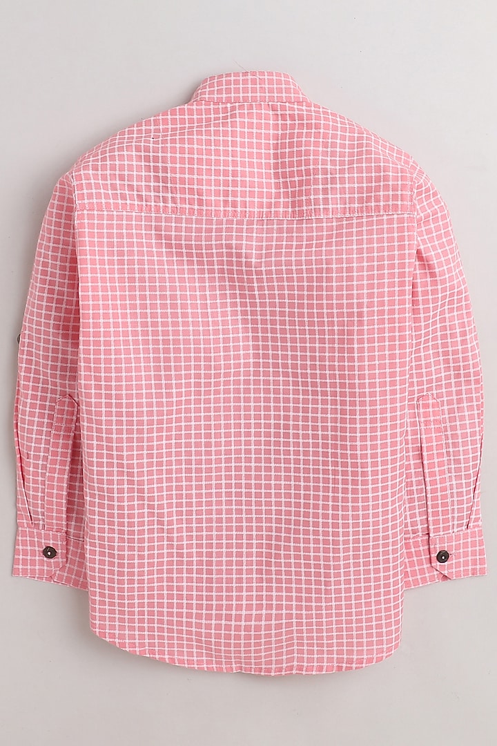 Pink Cotton Printed Shirt For Boys by Baatcheet at Pernia's Pop Up Shop