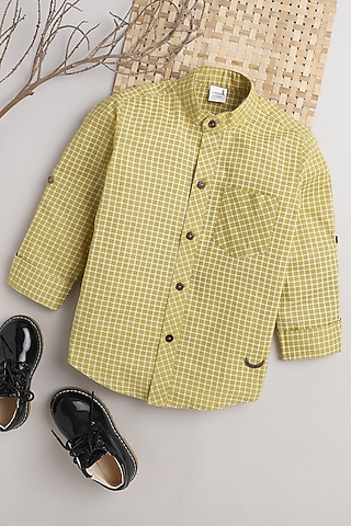 Lemon Cotton Printed Shirt For Boys by Baatcheet
