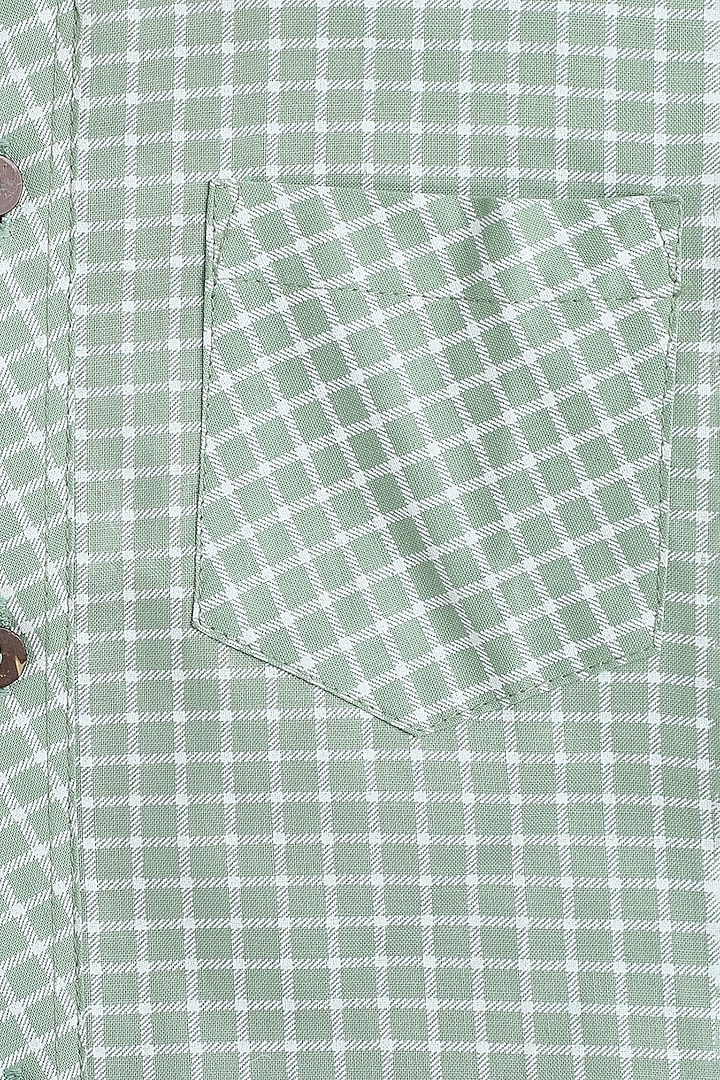 Green Cotton Printed Shirt For Boys by Baatcheet at Pernia's Pop Up Shop