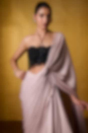 Black Banana Crepe Blouse by Bairagi Designs at Pernia's Pop Up Shop