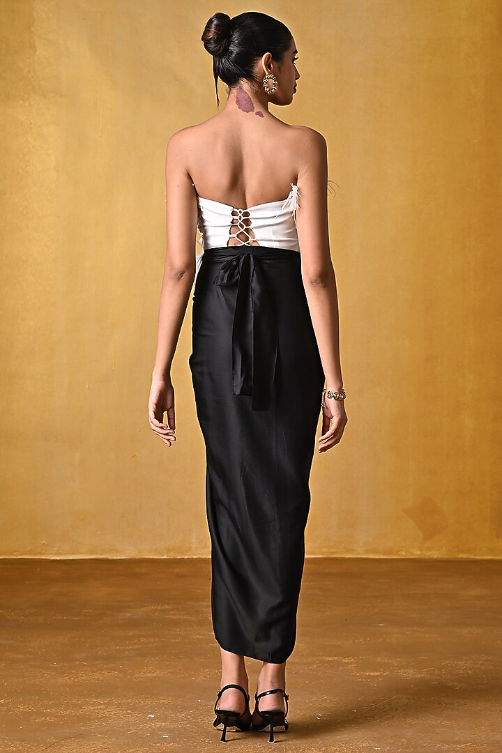 Ivory Banana Crepe Embellished Top by Bairagi Designs at Pernia's Pop Up Shop