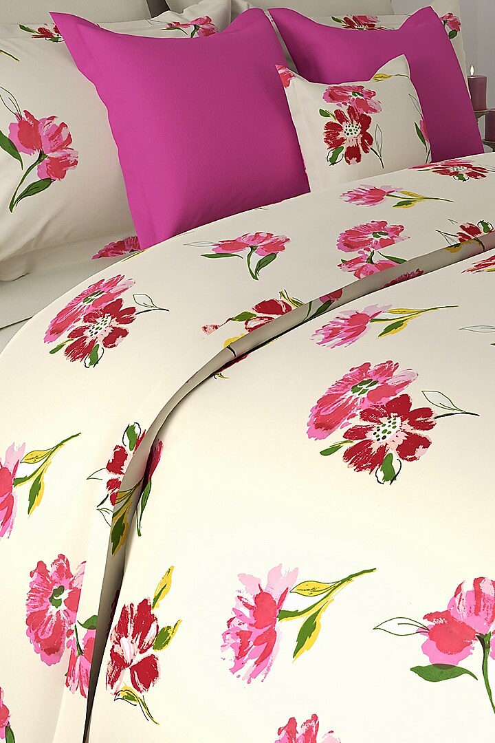 Ivory Printed Duvet Set (Set of 3) by By ADAB at Pernia's Pop Up Shop