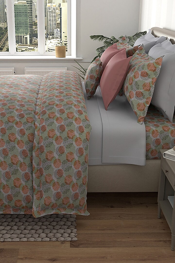 Grey Printed Duvet Set (Set of 3) by By ADAB at Pernia's Pop Up Shop