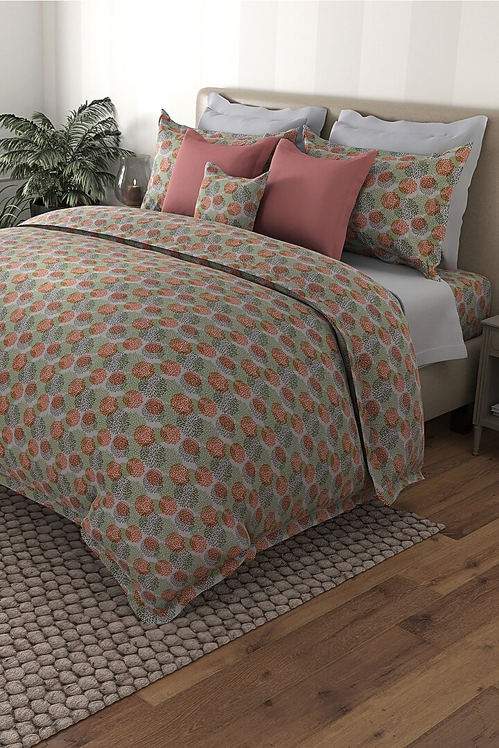Grey Printed Duvet Set (Set of 3) by By ADAB at Pernia's Pop Up Shop