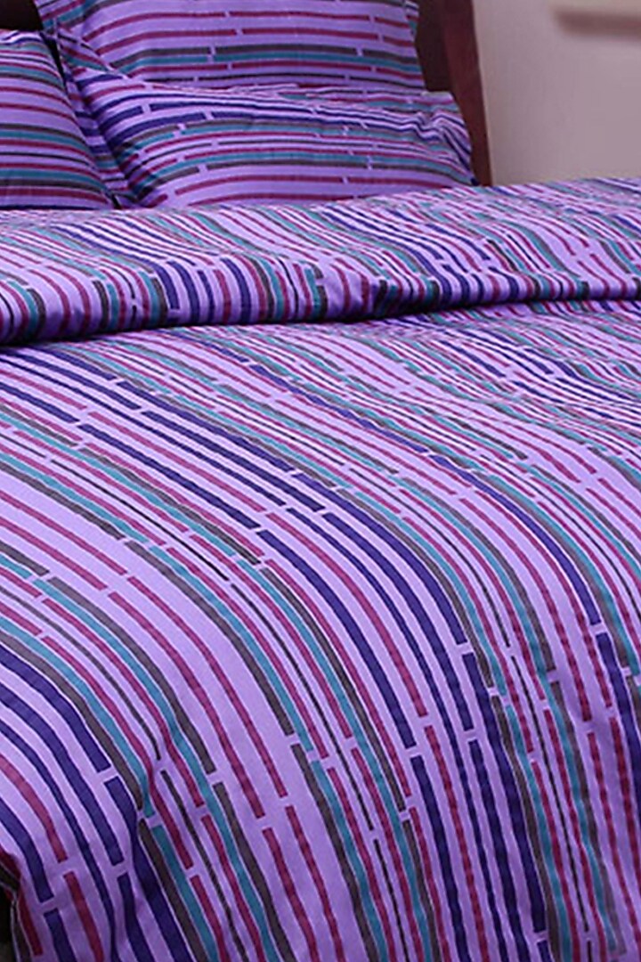 Purple Printed Duvet Set (Set of 3) by By ADAB at Pernia's Pop Up Shop