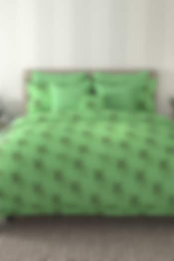Green Printed Bedsheet Set (Set of 3) by By ADAB