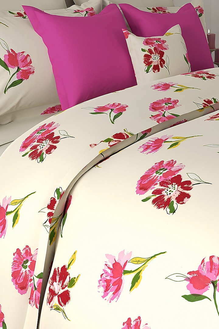 Ivory Printed Bedsheet Set (Set of 3) by By ADAB at Pernia's Pop Up Shop