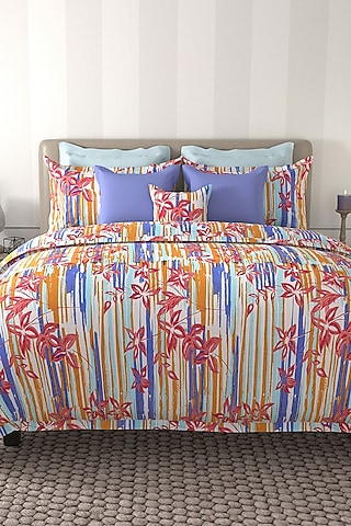 Pink Cotton Printed Bedsheet Set (Set of 3) by By ADAB