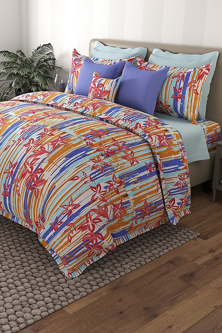 Pink Cotton Printed Bedsheet Set (Set of 3) by By ADAB at Pernia's Pop Up Shop