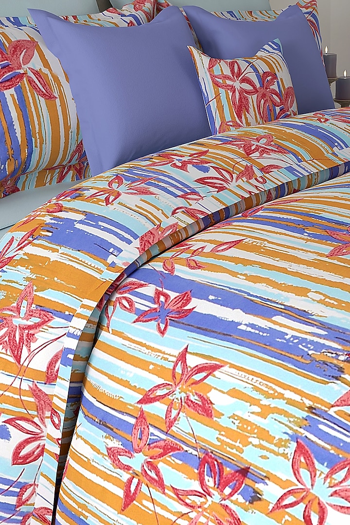 Pink Cotton Printed Bedsheet Set (Set of 3) by By ADAB at Pernia's Pop Up Shop