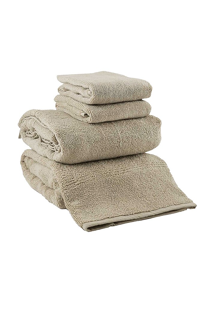 Beige Hand Towels by By ADAB at Pernia's Pop Up Shop