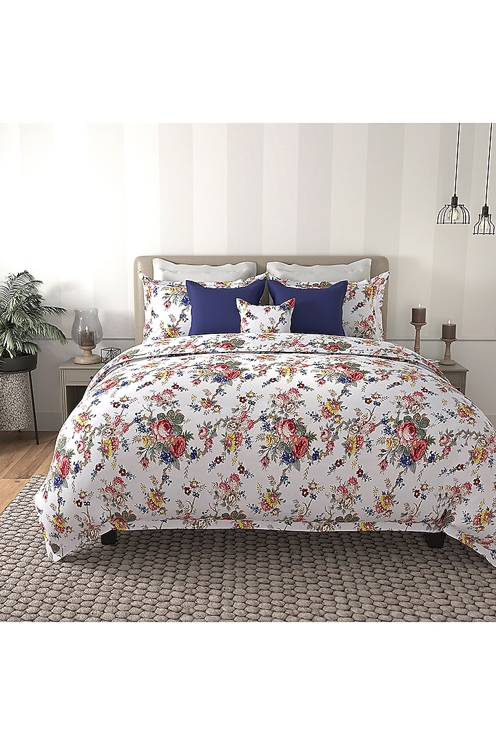 Multi-Colored Cotton Printed Duvet Set by By ADAB