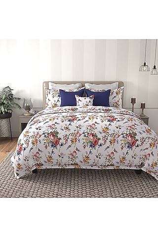 Multi-Colored Cotton Printed Duvet Set by By ADAB