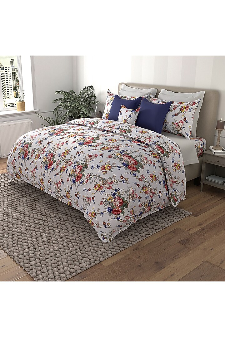Multi-Colored Cotton Printed Duvet Set by By ADAB at Pernia's Pop Up Shop