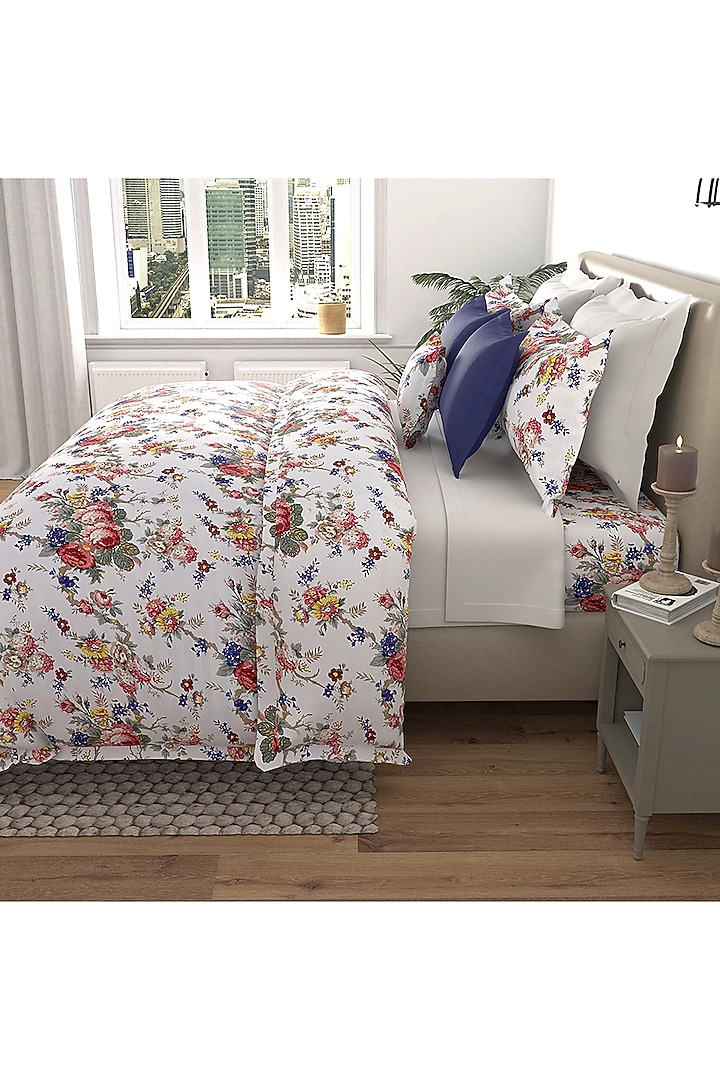 Multi-Colored Cotton Printed Duvet Set by By ADAB at Pernia's Pop Up Shop