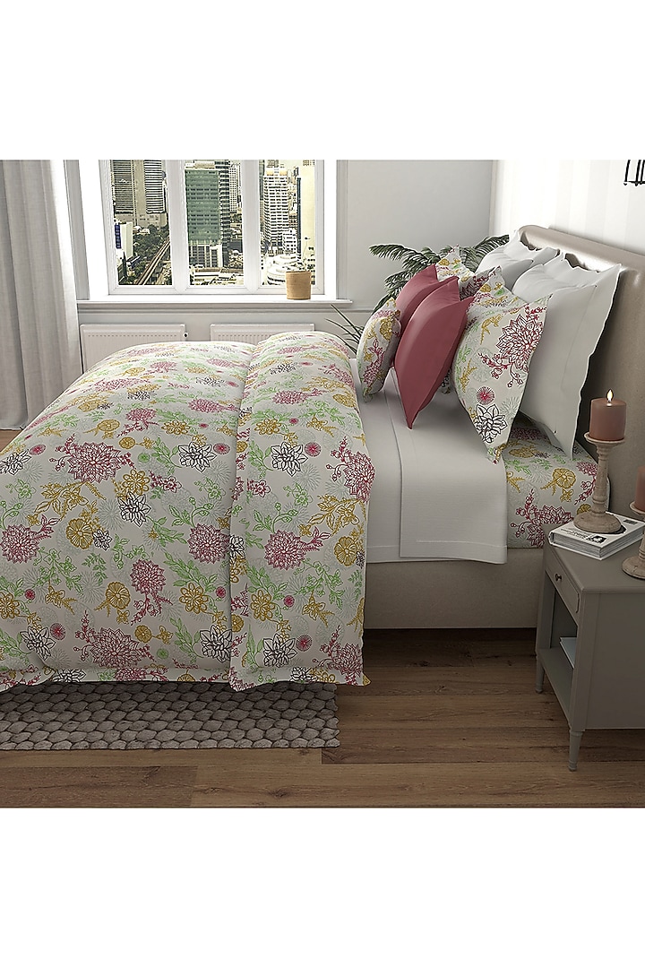 Ivory Cotton Printed Duvet Set by By ADAB at Pernia's Pop Up Shop