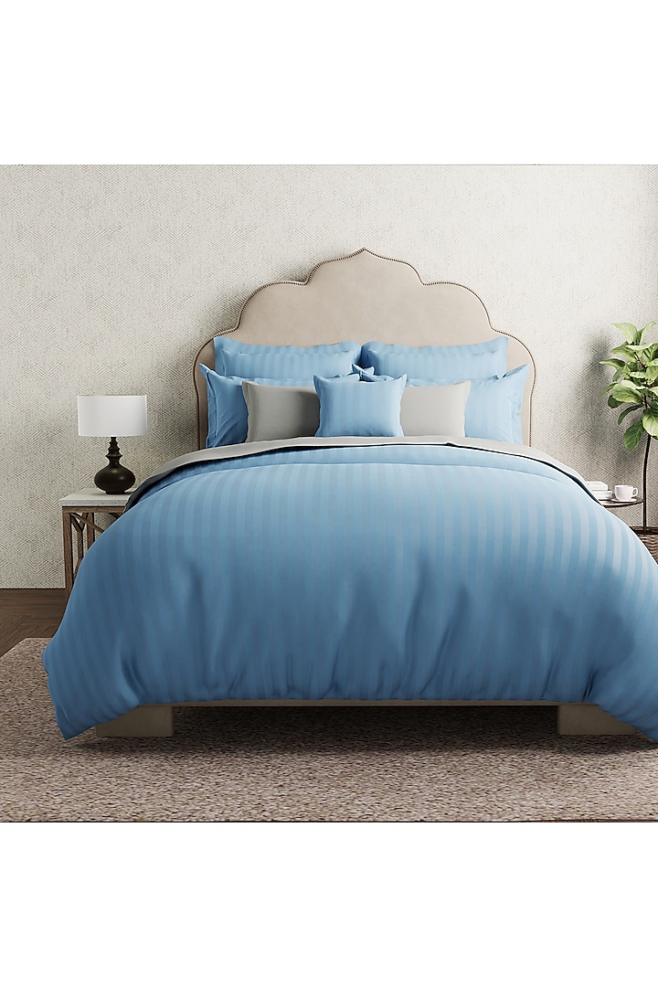 Sky Blue Cotton Bedsheet Set by By ADAB at Pernia's Pop Up Shop