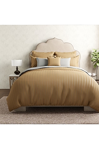 Khaki Cotton Bedsheet Set by By ADAB